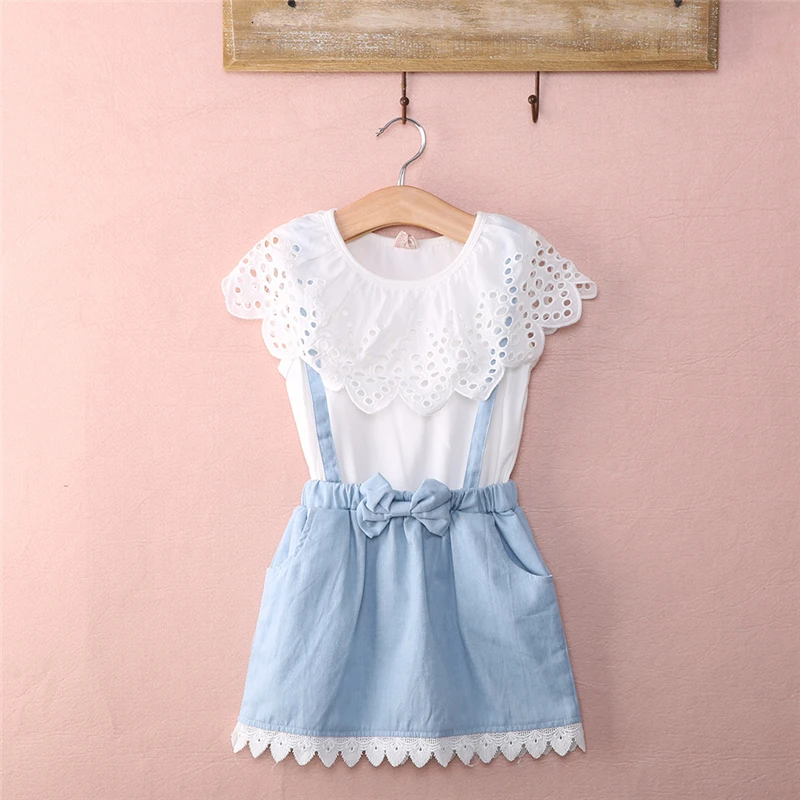 

CANIS 2019 New Summer Girls Dress Jean Sleeveless Cotton Kids Dresses Girls Clothes Baby Girl Cute Dress 2-7Y