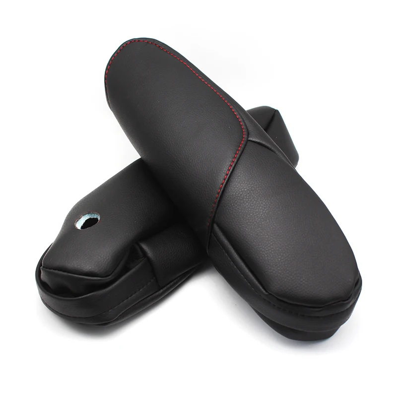 

For Honda CRV 2007 2008 2009 2pcs Black with Red Thread Microfiber Leather Side Seat Armrest Handle Decor Cover Protection Trim