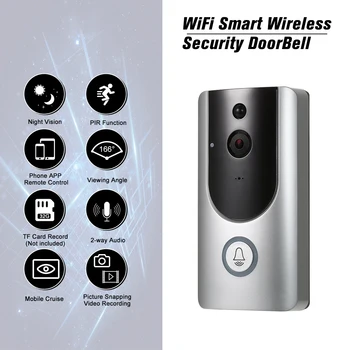 

HD 1080P WiFi Smart Wireless Security Doorbell Smart Visual Intercom Recording Video Door Phone Night Vision for Home/Factory