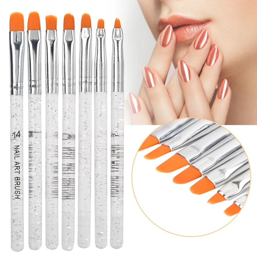

7pcs Nail Art UV Gel Extending Pen UV Gel Nail Art Brush Manicure Pen Nail Gel Polish Nail Art Painting Manicure Tool