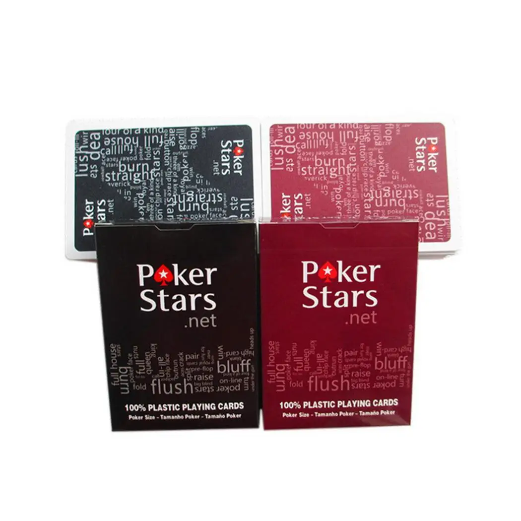 

2 Sets/Lot Texas Hold'em Plastic playing card game poker cards Waterproof and dull polish poker star Board games