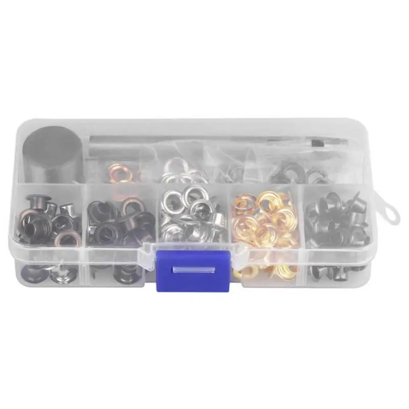 

1 Box Eyelet Grommet Washer with 3pcs Handwork Fixing Tools Set Metal Round Eyelet Grommet DIY Craft Clothes Accessories Metal
