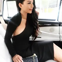 Sexy One Shoulder Backless Party Dress Women Full Sleeve Bodycon Midi Dresses Black Elegant Dress black one shoulder backless lace up details sweater dress