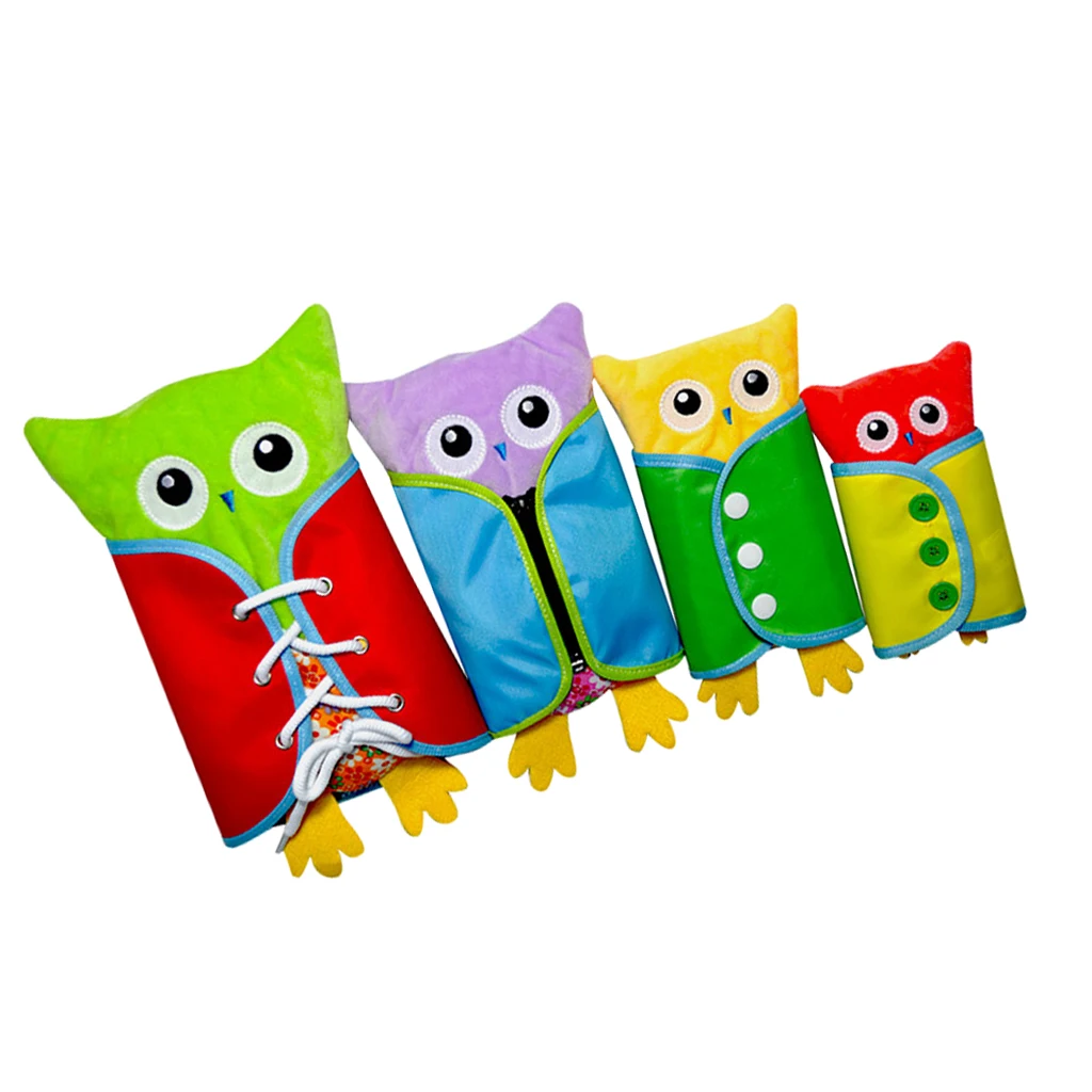 4 Pieces Push Owl Toy Baby Learning Dressing Practical Board Kids Development Hand Eye Coordination Toy 4 Pieces Push Owl Toy Baby Learning Dressing Practical Board Kids Development Hand Eye Coordination Toy