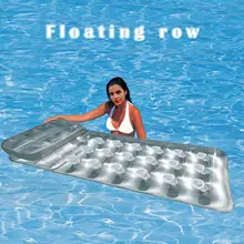 Надувные матрасы с 18 отверстиями с подушкой, коврик для загара, надувной круг, надувная кровать для воды, игрушки для женщин и мужчин