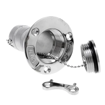 

38mm 1.5 inch Marine Stainless Steel Boat Deck Fill/ Filler Port Gas Fuel Tank With Key Cap
