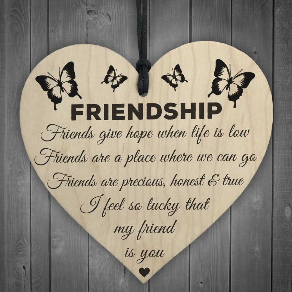 

Wooden Hanging Heart Friends wooden plaque Wooden Crafts Heart Wood Chips Home Christmas Tree Hanging Decorations Small Pendants