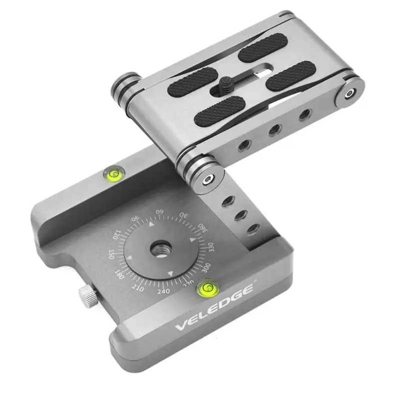 

Veledge 360 Aluminum Folding Z Flex Tilt Pan Head Tripod Ballhead Quick Release Plate Camera Stand for DSLRs Camera Sliders
