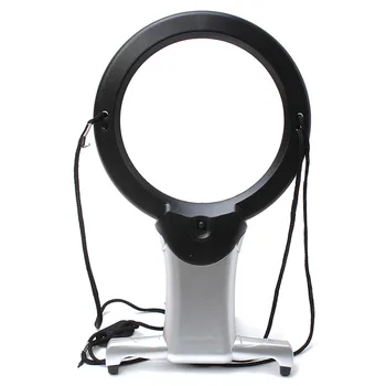 

HLZS-Reading Giant Large Hands Free Magnifying Glass With Light LED Magnifier Black Silver