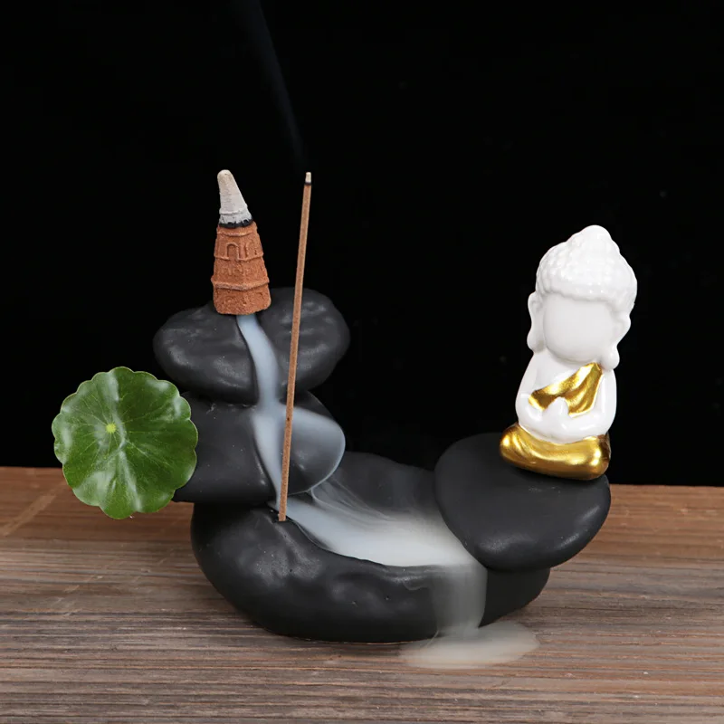 

back flow Incense Burner Stylish Ceramic Waterfall Backflow Incense Burner Censer Holder Home Decoration