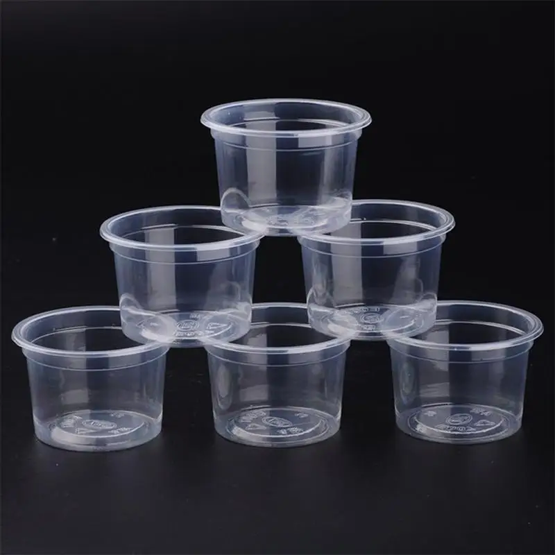 

100PCS 2oz Disposable Plastic Portion Cups Clear Portion Container with Lids for Jelly Yogurt Saucefor Dessert Mousses Pudding