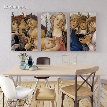 

Sandro Botticelli Mary with the Child and Singing Angels Christian art Home living Room Bedroom Decor Print Painting Wall Canvas