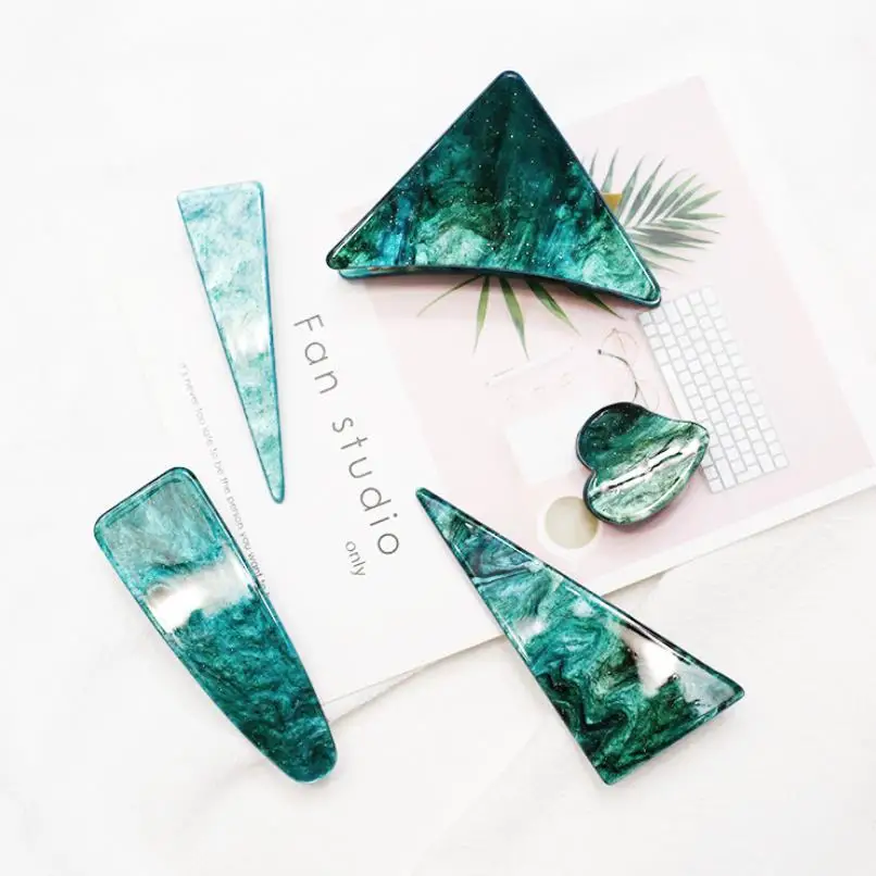 

Ins Hot Starry sky Women Hair Claws So Pretty Mermaid Hairpins Green Girls Bobby Pins Fashion hair Accessories Clip