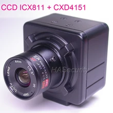 Коробка стиль камеры EFFIO-A 1/" sony Super HAD CCD ICX810 ICX811+ CXD4151 модуль камеры видеонаблюдения+ Объектив CS