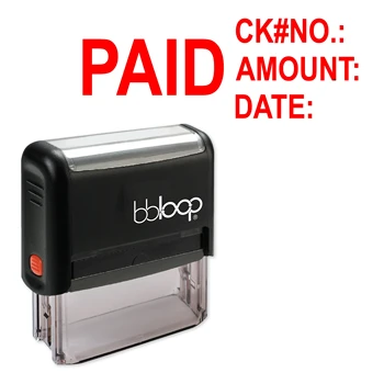 

Bbloop "Paid w/Check Details" Self-Inking Rubber Stamp