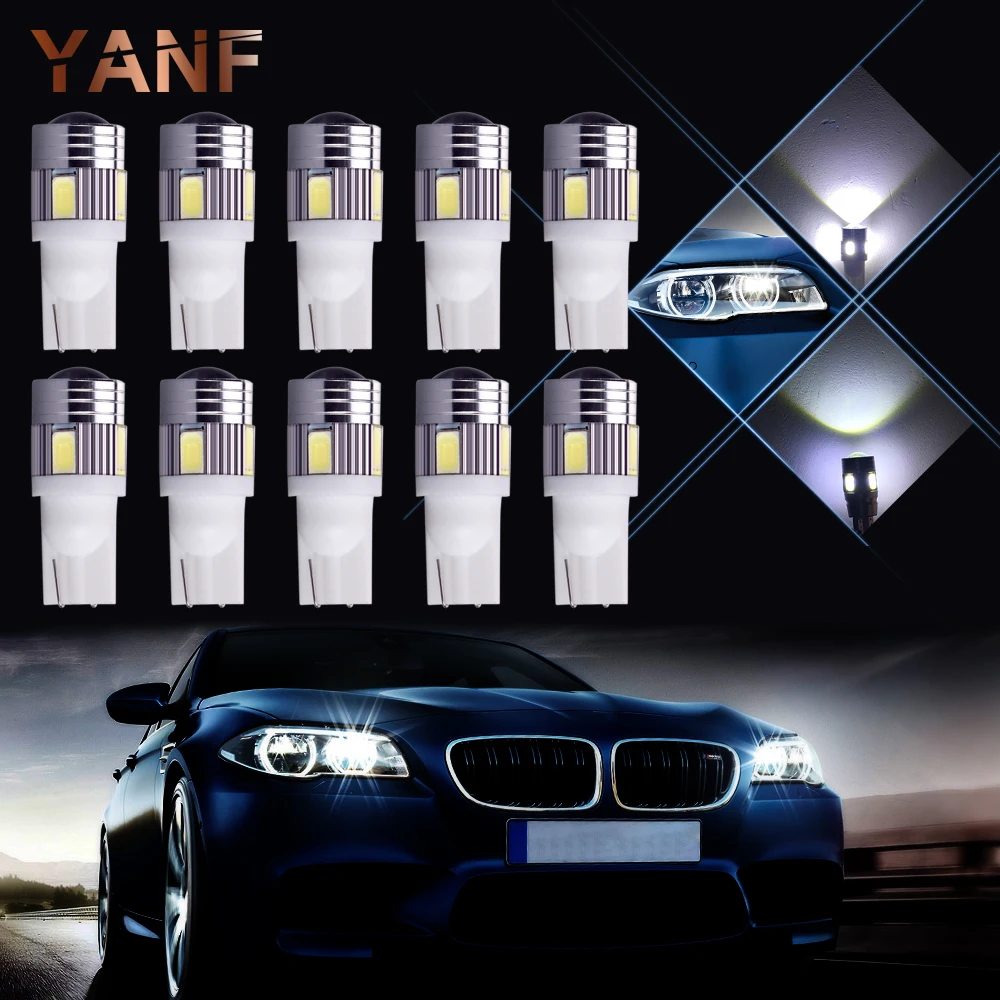 10 шт. T10 W5W 5630 6 SMD светодиодные автомобильные лампочки Автомобильные клиновидные