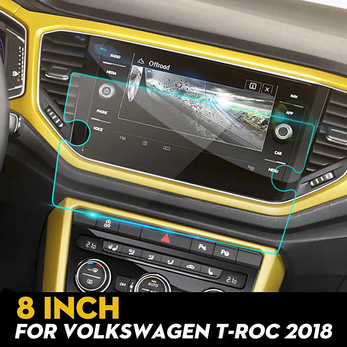 

8 Inch Car GPS Navigation Display Screen Tempered Glass Steel Pad HD Clear Film Sticker For VW T-ROC 2018