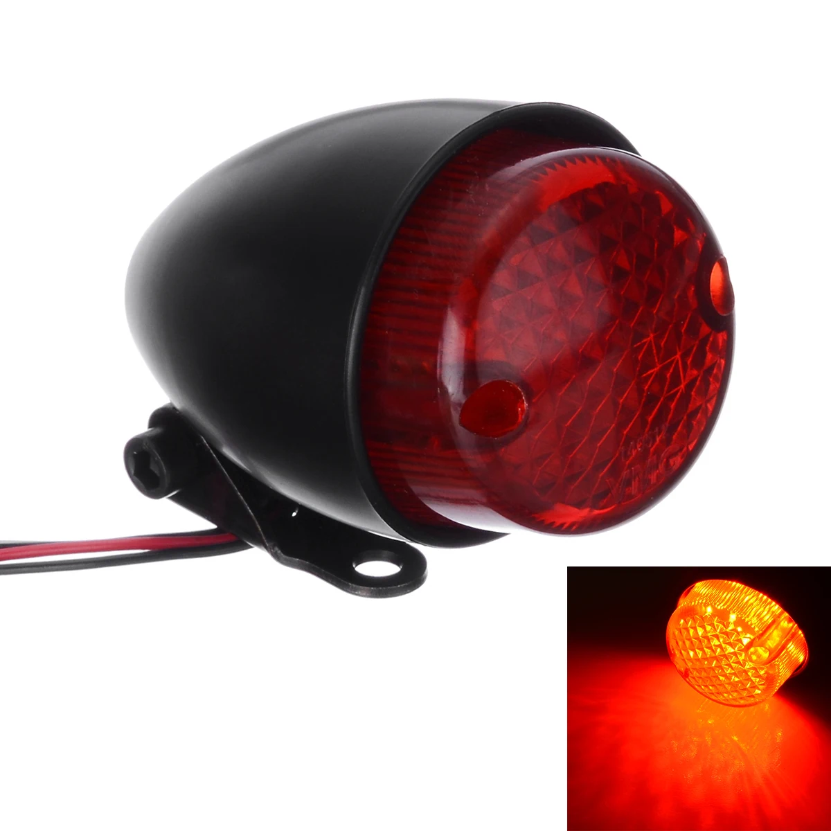 

For Cruisers Choppers 1pc 12V Universal Motorcycle Rear Brake Stop Tail light Round Running Lamp Retro Cafe Racer Mayitr