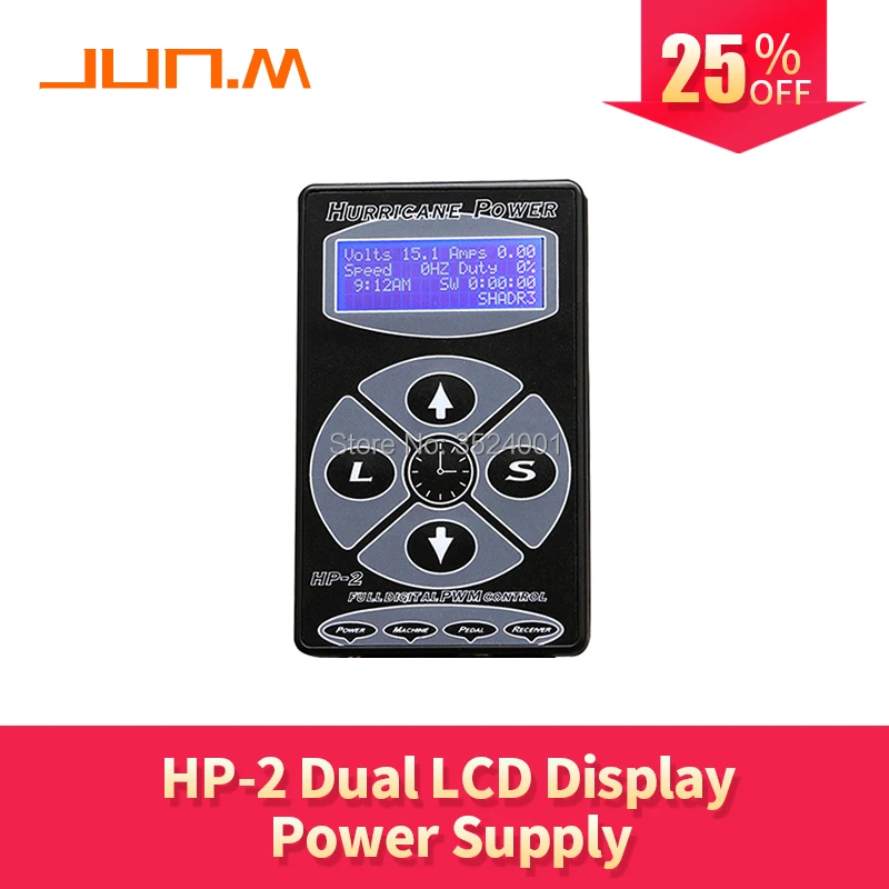 

Newest Professional Black HP-2 Hurricane Tattoo Power Supply Digital Dual LCD Display Tattoo Power Supply Machines Free Shipping
