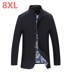 8XL 7XL модные Блейзер Для мужчин s повседневная куртка одноцветное Цвет хлопок Для мужчин Блейзер Для мужчин Классические Для мужчин s костюм