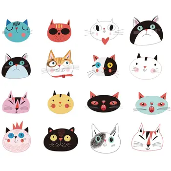 

Cartoon Cute Cat Sticker Heat Transfer 1pcs/lot Small Funny Iron-On Patches Children Hoodies T-shirt Clothes Patches Badge Y-168