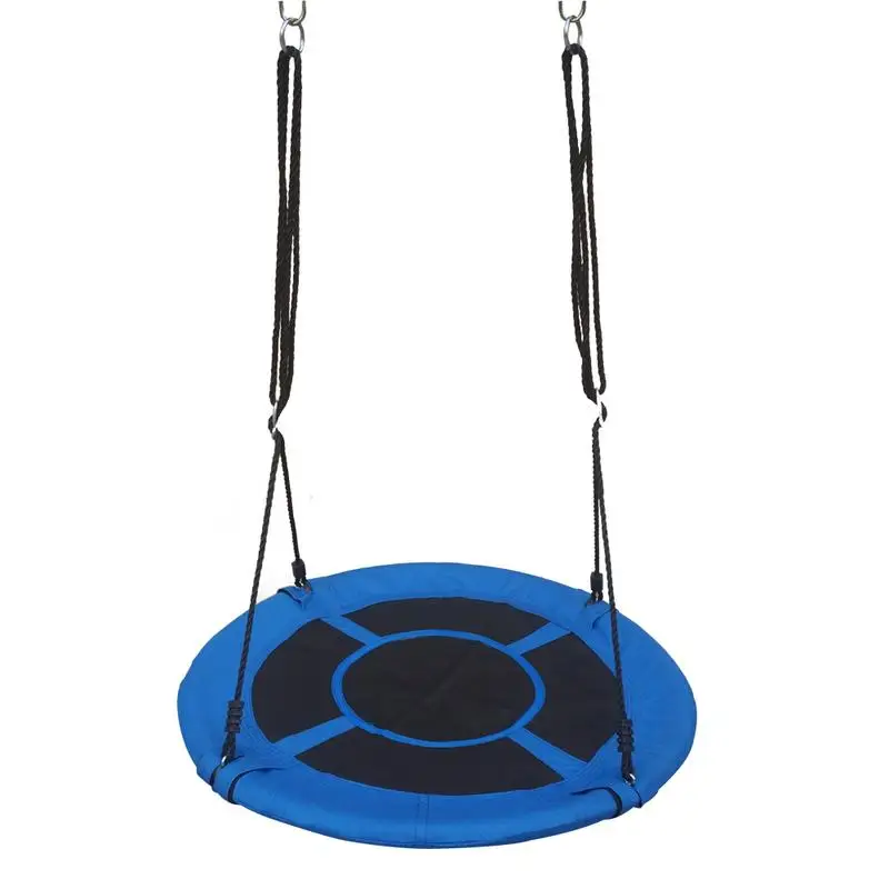 

Kids Outdoor Round Net Hanging Rope Nest Tree Swing Children Patio Toys Blue Round Tree Swing Safe And Reliable Special Gift