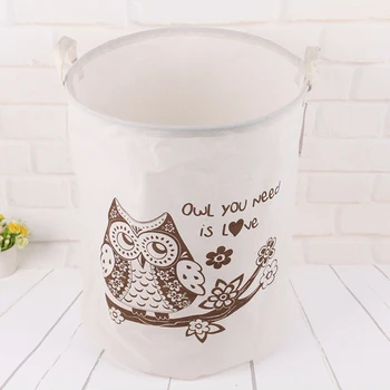 

1 Pc Waterproof Canvas Basket Storage Organizer Bin For Toy Laundry Hamper Bedroom Bathroom Clothes