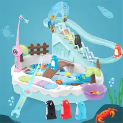 Дети Магнитная светомузыкальный проектор восхождение по лестнице Рыбалка интерактивные детские игрушки-головоломки Многофункциональная