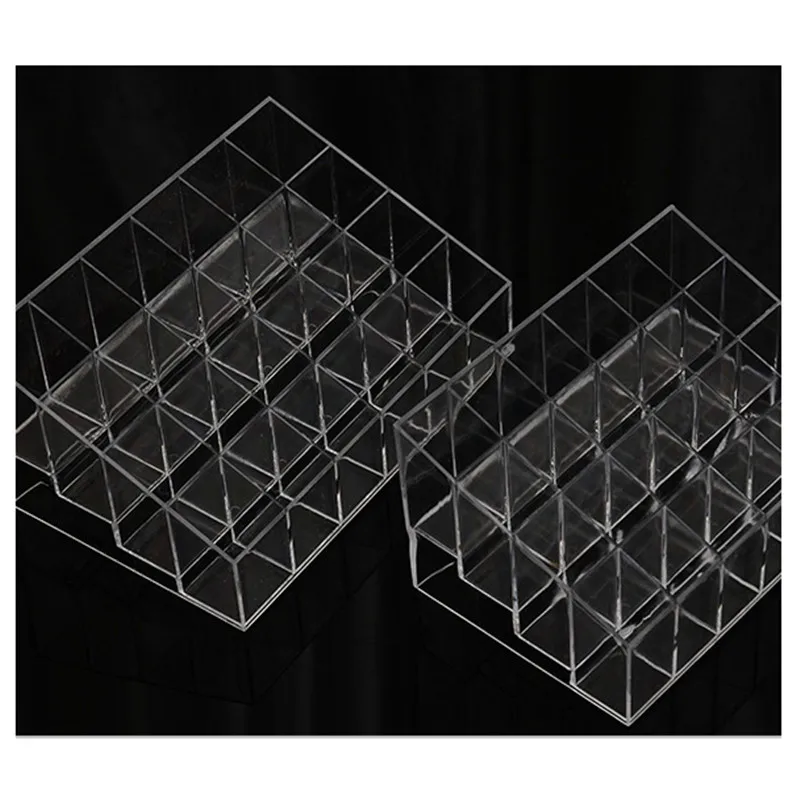 New 24 Grids Acrylic Makeup Organizer Lipstick Cosmetic Box Storage Box Jewelry Box Case Holder Display Stand Make Up Organizer