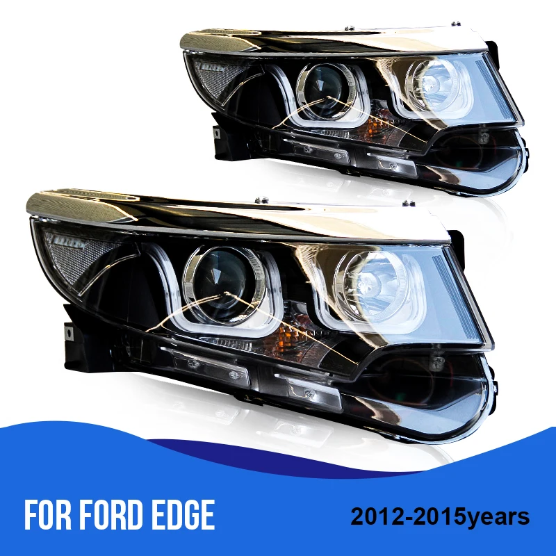ROADOT для Ford Edge 2012-2015 светодиодный фары в сборе фара чехол Би-ксеноновые линзы DRLTurn
