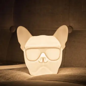 

Personality Fashion Bulldog LED Silicone Night Light USB Charging Cartoon Feeding Lamp Four Color Gradient