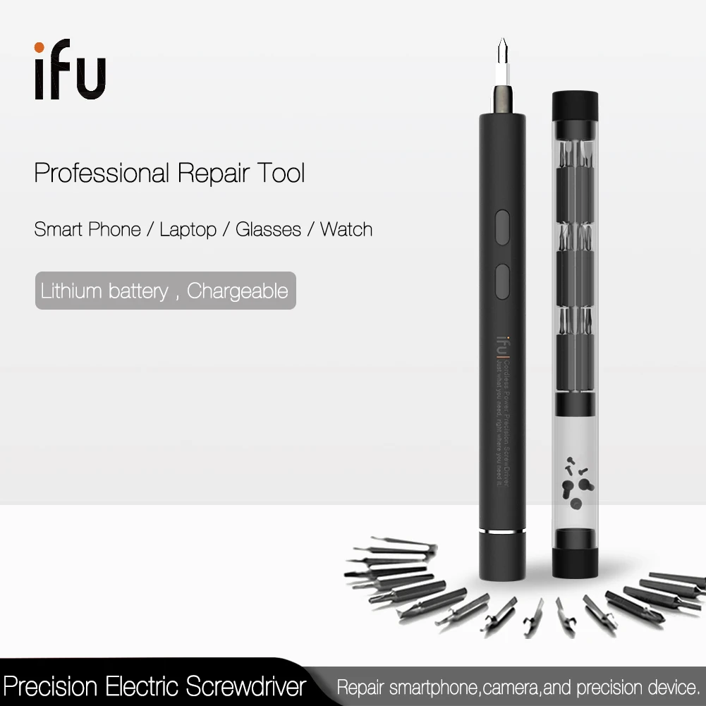 IFu Mini Electric Cordless Magnetic Screw Driver Tool Torx Hex Phillips Kit Li ion Battery Precision