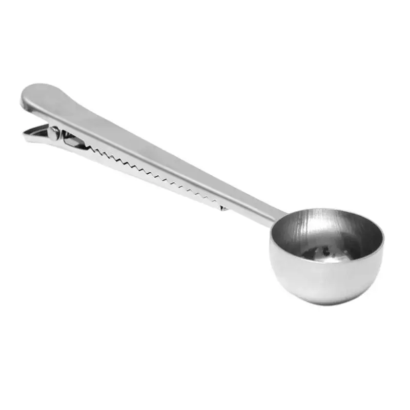

Multifunctional Stainless Steel Coffee Measuring Scoop with Bag Clip Sealing Tea Measure Spoon Kitchen Accessories Tool
