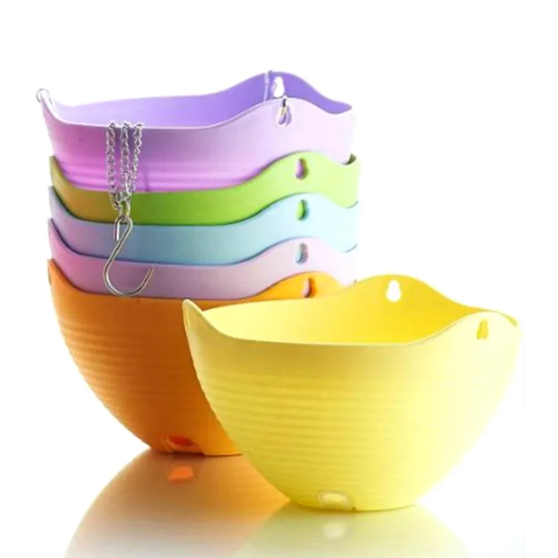 

6pcs Hanging sown baskets indoor / outdoor hanging pots plant holding hooks home decor hooks - mixed color