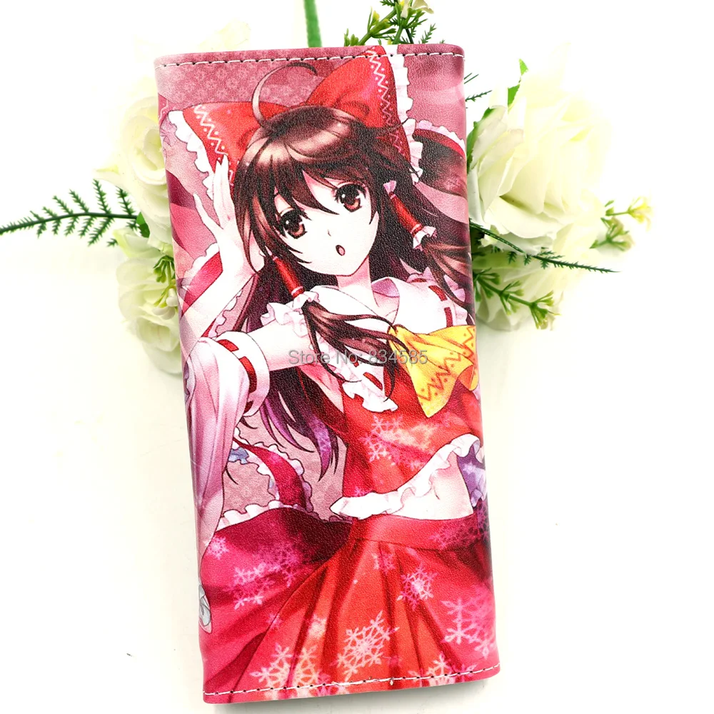 Длинный кошелек из искусственной кожи с магнитной кнопкой аниме Hakurei Reimu проект