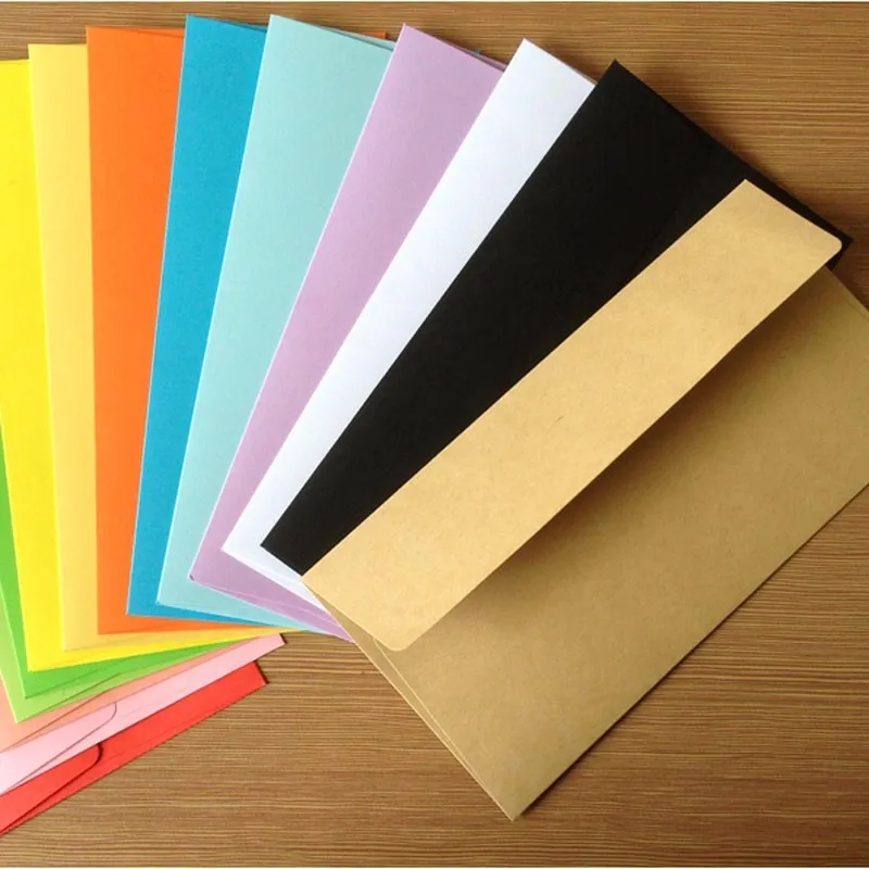 

50pcs 22x11cm(8.6" x 4.3") DL Color Envelope Business Letter Invitation Cover