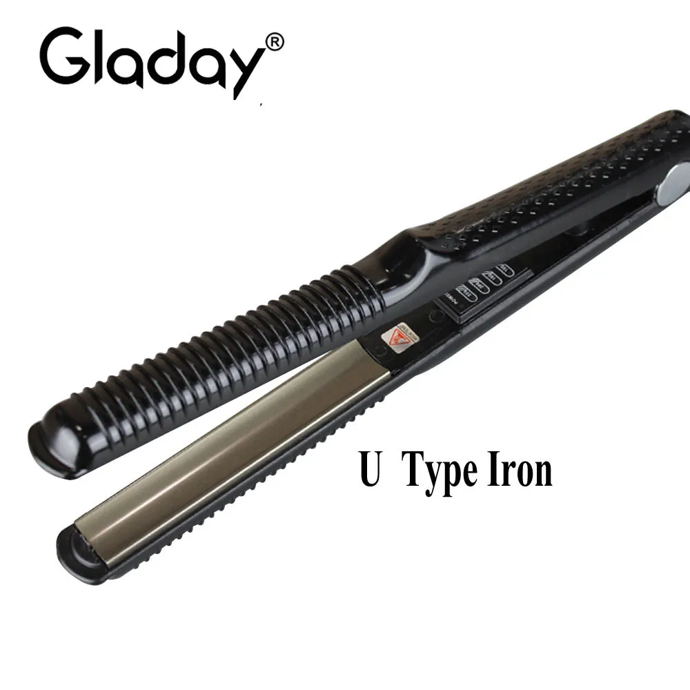

Gladay Professional U Type Iron 2 IN 1 Hair curler C Titanium Curling Iron