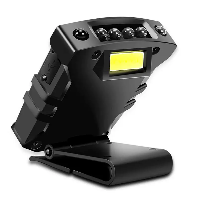 

Super Bright USB Rechargeable COB LED Cap Light Smart Sensor Headlight Head Flashlight Clip-on Cap Hat Light Fishing Head Lamp