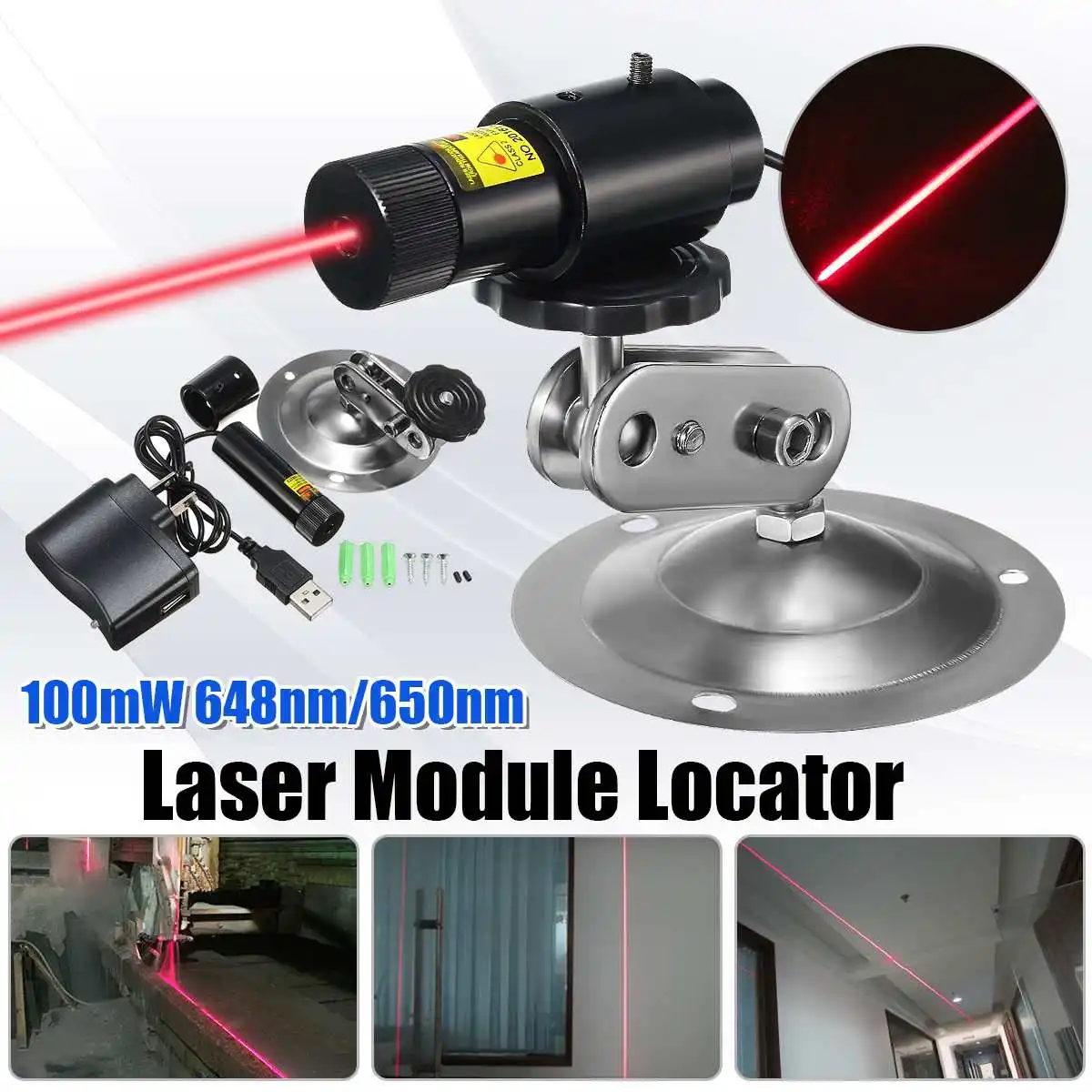 

Red Line Laser Module Locator Cutter 650nm 100mW Focusable Laser Head for Industrial Woodworking Stone