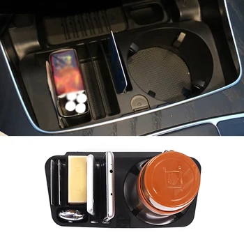 

For Mercedes Benz C E GLC Class 2016 2017 Plastic Car Center Control Water Cup Holder Storage Box Container Cover