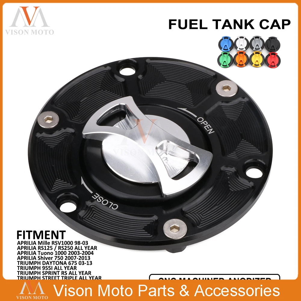 

CNC Gas Fuel Tank Cap Cover For APRILIA Mille RS125 RS250 Tuono 1000 RSV1000 Shiver 750 DAYTONA 675 955I SPRINT RS STREET TRIPLE