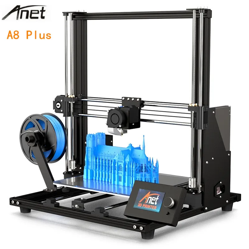 

Upgraded Version Anet A8 Plus DIY 3D Printer 300 x 300 x 350mm High Precision LCD Screen Aluminum Alloy Frame 3D Pinter DIY KIT