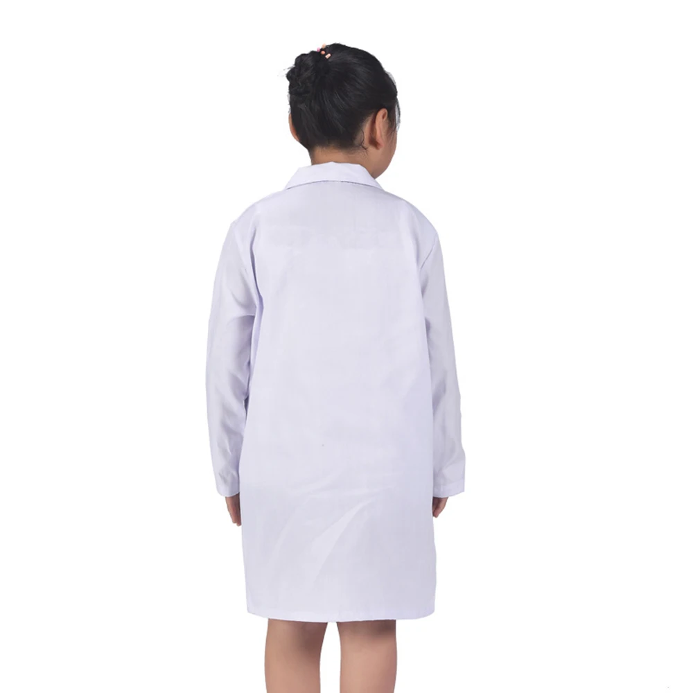 Лето Весна унисекс белый лабораторный халат короткий рукав карманы униформа Рабочая одежда доктор Одежда для медсестер мальчик девочка белый пальто рубашки