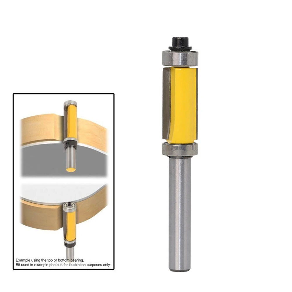 

useful 8mm Shank Flush Trim Router Bit with Bearing for Wood Template Pattern Bit Milling Cutter Dremel Woodworking Tool 2019