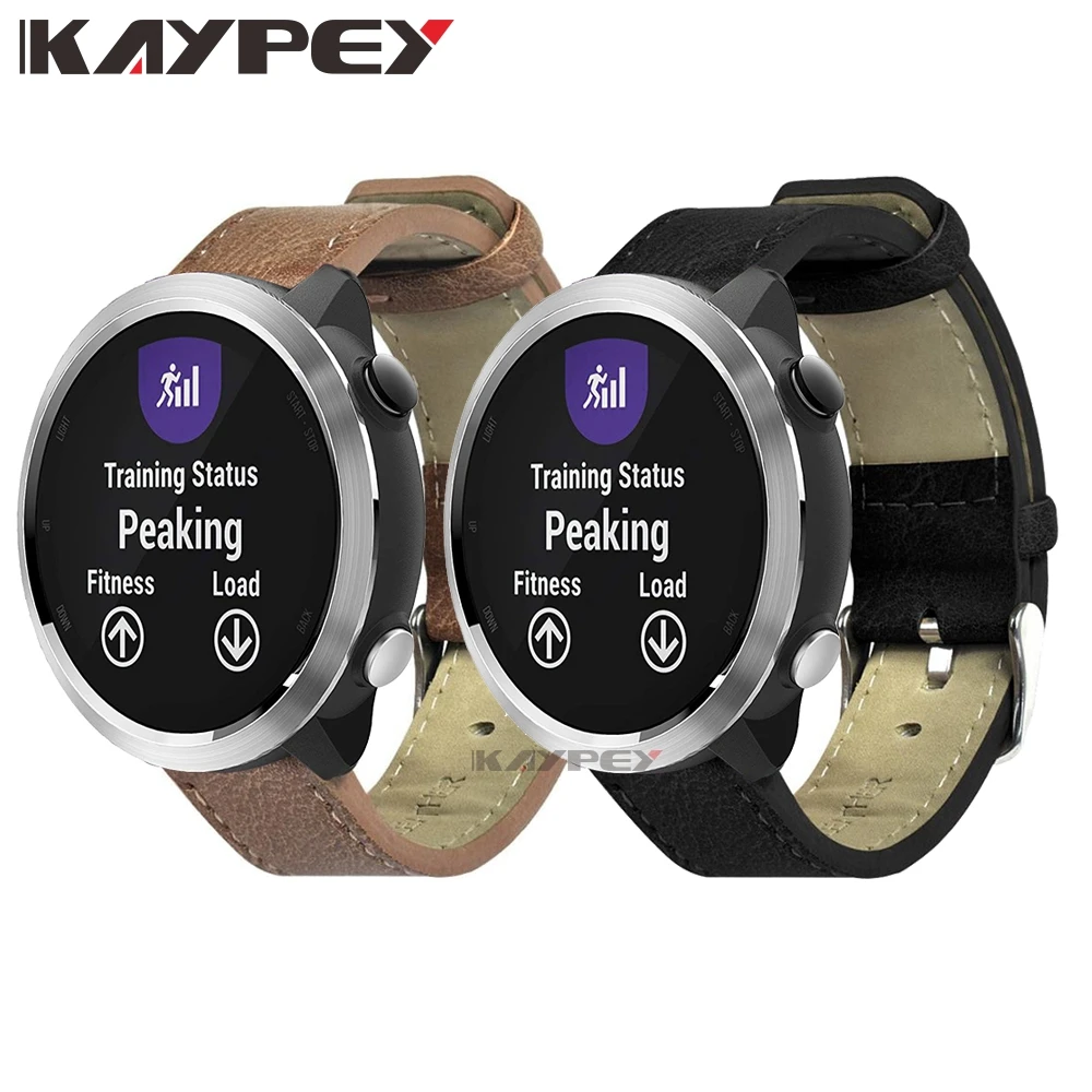 

Retro Leather Replacement Strap for Garmin Vivoactive3 3 HR Smart wristband for Forerunner 645 Music Sporting Wrist Strap