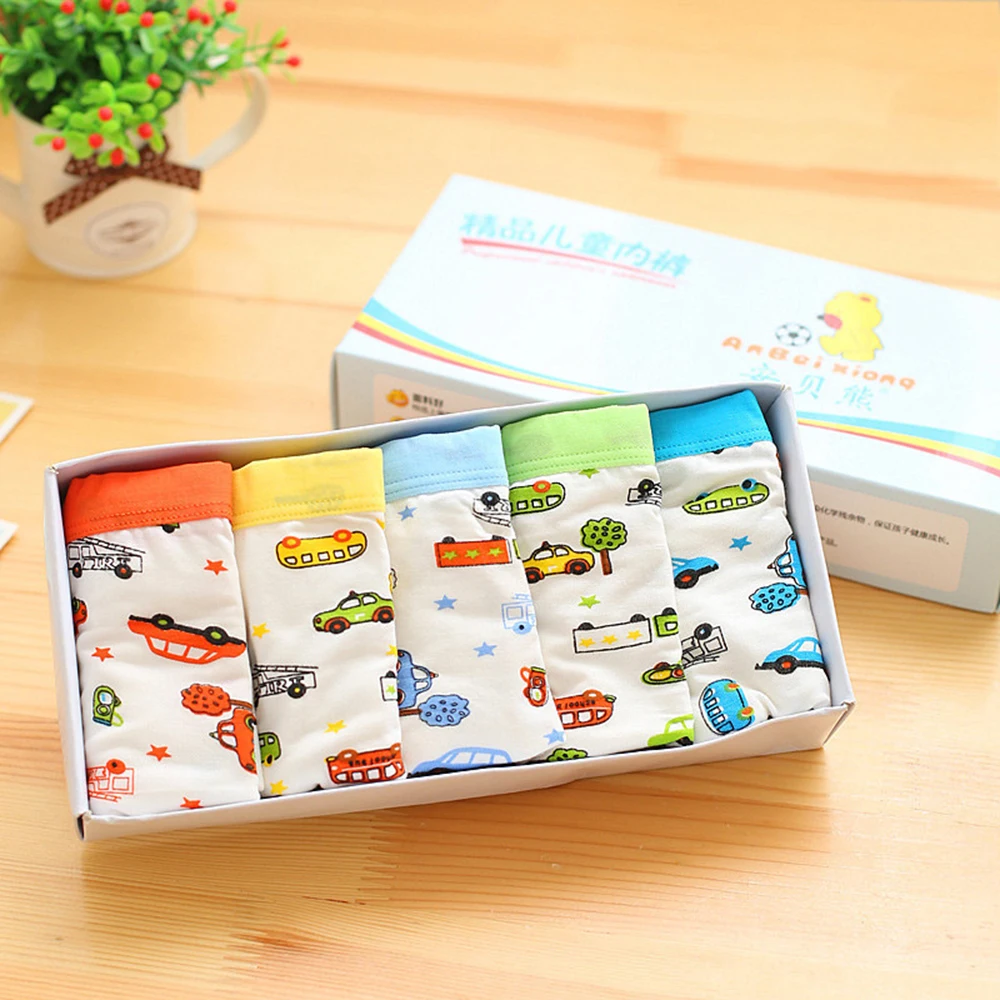 Хлопковые трусы для мальчиков 1 шт. боксеры младенцев милые с мультяшным рисунком