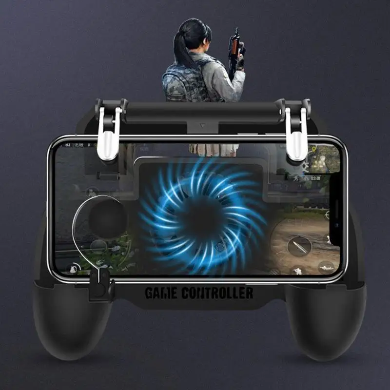 

2000mAh Cooling Fan PUBG Controller Gamepad Mobile Trigger Joystick Mobile Controller Phone Cooler Power Bank Phone Gamepad Hot