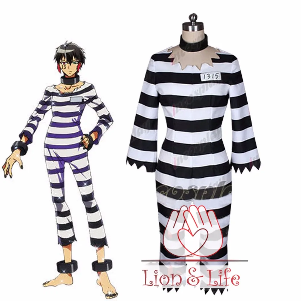 Костюм для косплея Nanbaka Jyugo No.15 из тюрьмы полный комплект с аксессуарами|prison