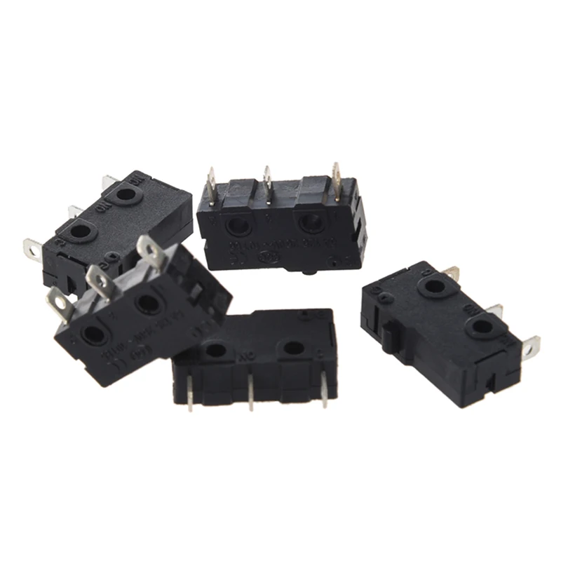 

Micro Switches 5 x 3-Terminal SPDT 1NO 1NC Momentary Micro Switch 3A/250VAC 5A/125AC Durable material construction, long using