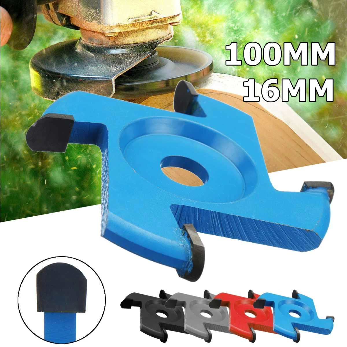 

100mm Four-corner Blade Power Disco Wood carving tool Angle Grinder attachment For 16mm Grinder Milling Cutter Tool